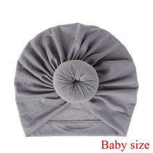 Load image into Gallery viewer, Fashion Mommy and Baby Cotton Round Ball Flower Hat Women Caps Girls Newborn Turban Knot Kids Adult Headwear Hair Accessories
