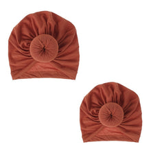 Load image into Gallery viewer, Fashion Mommy and Baby Cotton Round Ball Flower Hat Women Caps Girls Newborn Turban Knot Kids Adult Headwear Hair Accessories