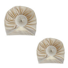 Load image into Gallery viewer, Fashion Mommy and Baby Cotton Round Ball Flower Hat Women Caps Girls Newborn Turban Knot Kids Adult Headwear Hair Accessories