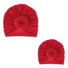 Load image into Gallery viewer, Fashion Mommy and Baby Cotton Round Ball Flower Hat Women Caps Girls Newborn Turban Knot Kids Adult Headwear Hair Accessories