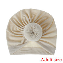 Load image into Gallery viewer, Fashion Mommy and Baby Cotton Round Ball Flower Hat Women Caps Girls Newborn Turban Knot Kids Adult Headwear Hair Accessories
