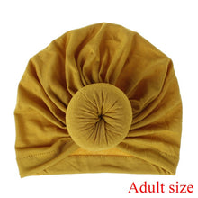 Load image into Gallery viewer, Fashion Mommy and Baby Cotton Round Ball Flower Hat Women Caps Girls Newborn Turban Knot Kids Adult Headwear Hair Accessories
