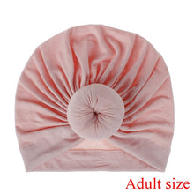 Load image into Gallery viewer, Fashion Mommy and Baby Cotton Round Ball Flower Hat Women Caps Girls Newborn Turban Knot Kids Adult Headwear Hair Accessories