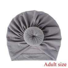 Load image into Gallery viewer, Fashion Mommy and Baby Cotton Round Ball Flower Hat Women Caps Girls Newborn Turban Knot Kids Adult Headwear Hair Accessories