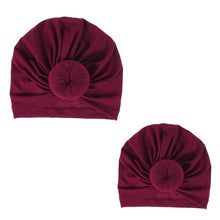 Load image into Gallery viewer, Fashion Mommy and Baby Cotton Round Ball Flower Hat Women Caps Girls Newborn Turban Knot Kids Adult Headwear Hair Accessories