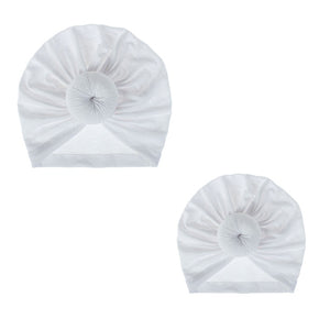 Fashion Mommy and Baby Cotton Round Ball Flower Hat Women Caps Girls Newborn Turban Knot Kids Adult Headwear Hair Accessories