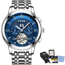 Load image into Gallery viewer, LIGE Mens Watches Fashion Top Brand Luxury Business Automatic Mechanical Watch Men Casual Waterproof Watch Relogio Masculino+Box