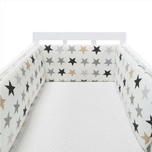 Load image into Gallery viewer, baby nursery Nordic Stars Design Baby Bed Thicken Bumper One-piece Crib Around Cushion Cot Protector Pillows Newborns Room Decor