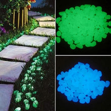 Load image into Gallery viewer, 25/50pcs Glow in the Dark Garden Pebbles Glow Stones Rocks for Walkways Garden Path Patio Lawn Garden Yard Decor Luminous Stones