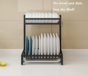 Kitchen Shelf Organizer Dish Drying Rack Over Sink Utensils Holder Bowl Dish Draining Shelf Kitchen Storage Countertop Organizer