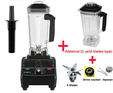Load image into Gallery viewer, BPA Free 2L Jar 2200W Professional Smart Timer Pre-programed Blender Mixer Juicer Food Processor Ice Smoothies Crusher