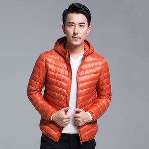 Men's All-Season Ultra Lightweight Packable Down Jacket Water and Wind-Resistant Breathable Coat Big Size Men Hoodies Jackets