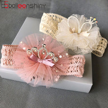 Load image into Gallery viewer, Balleenshiny Infant Child Hair Band Three-dimensional Alloy Rhinestone Crown Headdress Baby Girl Mesh Elastic Headband Turban