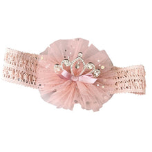 Load image into Gallery viewer, Balleenshiny Infant Child Hair Band Three-dimensional Alloy Rhinestone Crown Headdress Baby Girl Mesh Elastic Headband Turban