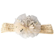 Load image into Gallery viewer, Balleenshiny Infant Child Hair Band Three-dimensional Alloy Rhinestone Crown Headdress Baby Girl Mesh Elastic Headband Turban