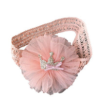 Load image into Gallery viewer, Balleenshiny Infant Child Hair Band Three-dimensional Alloy Rhinestone Crown Headdress Baby Girl Mesh Elastic Headband Turban