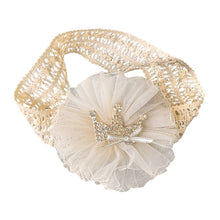 Load image into Gallery viewer, Balleenshiny Infant Child Hair Band Three-dimensional Alloy Rhinestone Crown Headdress Baby Girl Mesh Elastic Headband Turban