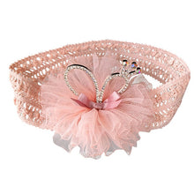 Load image into Gallery viewer, Balleenshiny Infant Child Hair Band Three-dimensional Alloy Rhinestone Crown Headdress Baby Girl Mesh Elastic Headband Turban