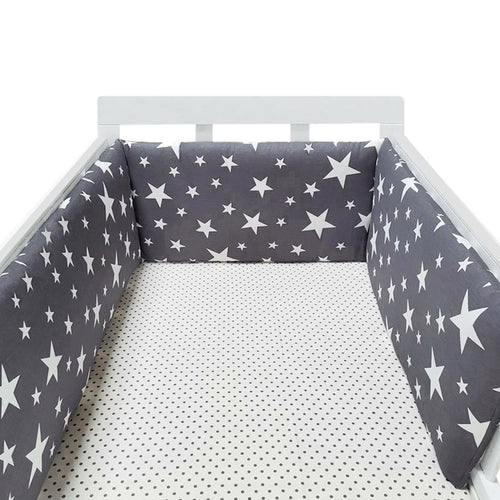 baby nursery Nordic Stars Design Baby Bed Thicken Bumper One-piece Crib Around Cushion Cot Protector Pillows Newborns Room Decor