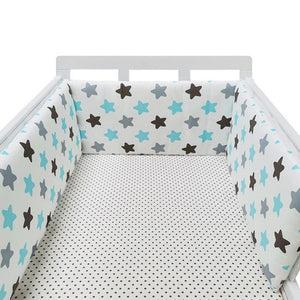 baby nursery Nordic Stars Design Baby Bed Thicken Bumper One-piece Crib Around Cushion Cot Protector Pillows Newborns Room Decor