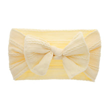 Load image into Gallery viewer, Baby Big Bow Soft Nylon Headbands Flower Print Nylon Turban Hairband Oversize Bunny Bow Headwrap Baby Girl Head Wrap Accessories
