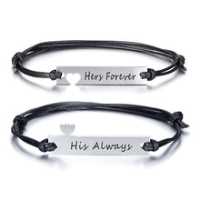 Load image into Gallery viewer, Customized Stainless Steel Couple Lover Bracelet For Men Women Rope Engrave Text Date Heart Bracelets Jewlery Gift