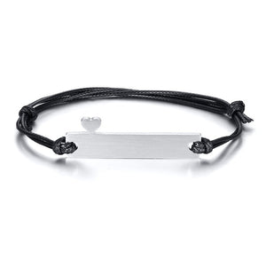 Customized Stainless Steel Couple Lover Bracelet For Men Women Rope Engrave Text Date Heart Bracelets Jewlery Gift