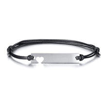 Load image into Gallery viewer, Customized Stainless Steel Couple Lover Bracelet For Men Women Rope Engrave Text Date Heart Bracelets Jewlery Gift