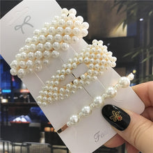Load image into Gallery viewer, 1Set Handmade Pearls Hair Clips Pin for Women Fashion Geometric Flower Barrettes Headwear Girls Sweet Hairpins Hair Accessorie