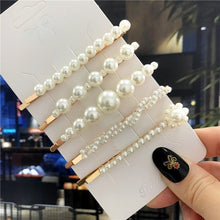 Load image into Gallery viewer, 1Set Handmade Pearls Hair Clips Pin for Women Fashion Geometric Flower Barrettes Headwear Girls Sweet Hairpins Hair Accessorie