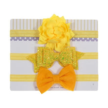 Load image into Gallery viewer, New 3pcs/lot Sequin Felt Bow Lotus Flower Elastic Headbands Kids Photography Props Baby Girls Cute Headwear Christmas Gift Sets