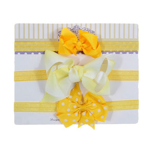 New 3pcs/lot Sequin Felt Bow Lotus Flower Elastic Headbands Kids Photography Props Baby Girls Cute Headwear Christmas Gift Sets