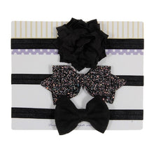 Load image into Gallery viewer, New 3pcs/lot Sequin Felt Bow Lotus Flower Elastic Headbands Kids Photography Props Baby Girls Cute Headwear Christmas Gift Sets