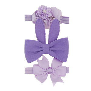 New 3pcs/lot Sequin Felt Bow Lotus Flower Elastic Headbands Kids Photography Props Baby Girls Cute Headwear Christmas Gift Sets