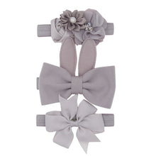 Load image into Gallery viewer, New 3pcs/lot Sequin Felt Bow Lotus Flower Elastic Headbands Kids Photography Props Baby Girls Cute Headwear Christmas Gift Sets