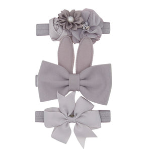 New 3pcs/lot Sequin Felt Bow Lotus Flower Elastic Headbands Kids Photography Props Baby Girls Cute Headwear Christmas Gift Sets