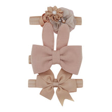 Load image into Gallery viewer, New 3pcs/lot Sequin Felt Bow Lotus Flower Elastic Headbands Kids Photography Props Baby Girls Cute Headwear Christmas Gift Sets