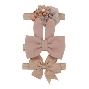 New 3pcs/lot Sequin Felt Bow Lotus Flower Elastic Headbands Kids Photography Props Baby Girls Cute Headwear Christmas Gift Sets