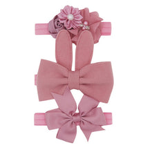 Load image into Gallery viewer, New 3pcs/lot Sequin Felt Bow Lotus Flower Elastic Headbands Kids Photography Props Baby Girls Cute Headwear Christmas Gift Sets