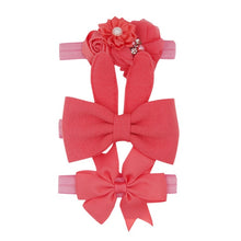Load image into Gallery viewer, New 3pcs/lot Sequin Felt Bow Lotus Flower Elastic Headbands Kids Photography Props Baby Girls Cute Headwear Christmas Gift Sets