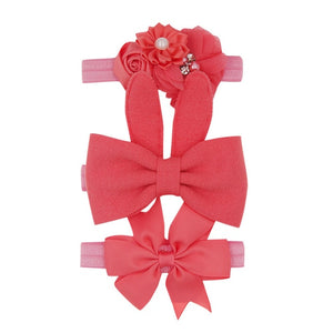 New 3pcs/lot Sequin Felt Bow Lotus Flower Elastic Headbands Kids Photography Props Baby Girls Cute Headwear Christmas Gift Sets