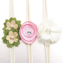 Load image into Gallery viewer, New 3pcs/lot Sequin Felt Bow Lotus Flower Elastic Headbands Kids Photography Props Baby Girls Cute Headwear Christmas Gift Sets