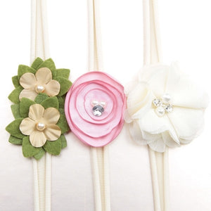 New 3pcs/lot Sequin Felt Bow Lotus Flower Elastic Headbands Kids Photography Props Baby Girls Cute Headwear Christmas Gift Sets