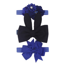 Load image into Gallery viewer, New 3pcs/lot Sequin Felt Bow Lotus Flower Elastic Headbands Kids Photography Props Baby Girls Cute Headwear Christmas Gift Sets