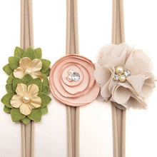 Load image into Gallery viewer, New 3pcs/lot Sequin Felt Bow Lotus Flower Elastic Headbands Kids Photography Props Baby Girls Cute Headwear Christmas Gift Sets