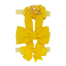 Load image into Gallery viewer, New 3pcs/lot Sequin Felt Bow Lotus Flower Elastic Headbands Kids Photography Props Baby Girls Cute Headwear Christmas Gift Sets