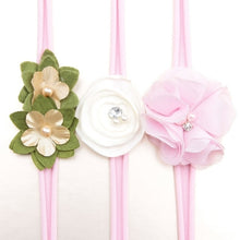Load image into Gallery viewer, New 3pcs/lot Sequin Felt Bow Lotus Flower Elastic Headbands Kids Photography Props Baby Girls Cute Headwear Christmas Gift Sets