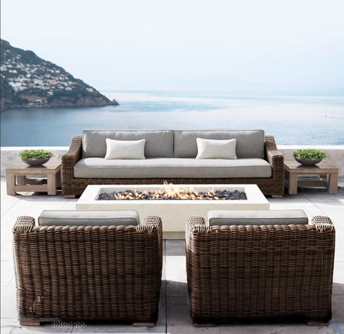 All weather used patio garden outdoor rattan sectional sofa set couch furniture