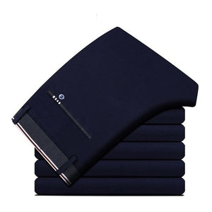 2020 Men's Spring Autumn Fashion Business Casual Long Pants Suit Pants Male Elastic Straight Formal Trousers Plus Big Size 28-40