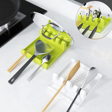 Load image into Gallery viewer, Plastic Kitchen Spoon Holders Fork Spatula Rack Shelf Organizer Spoon Rest Chopsticks Holder Non-slip Spoons Pad Kitchen Bracket